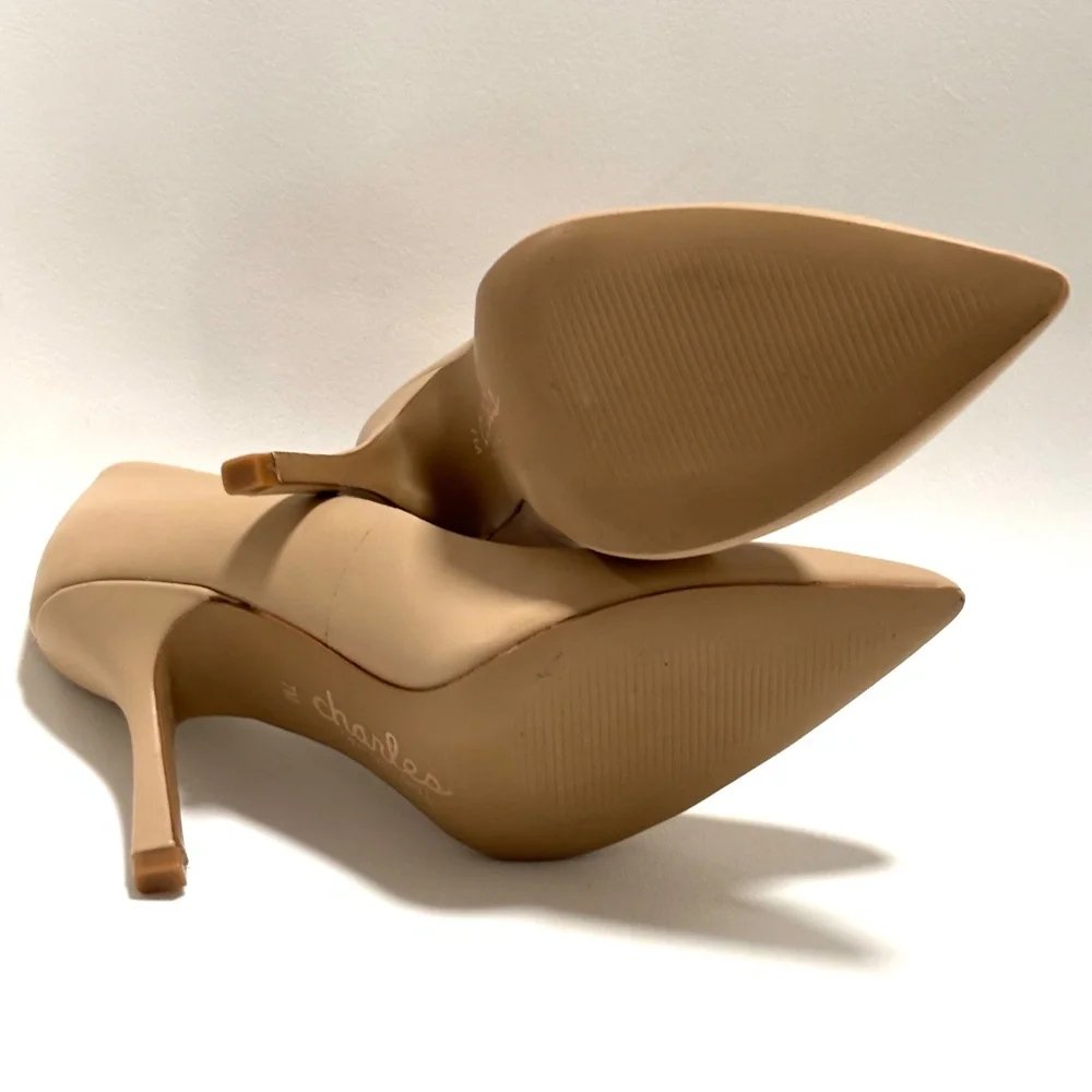 Charles David Beige Pointed-Toe Leather Heels - Picture 4 of 8